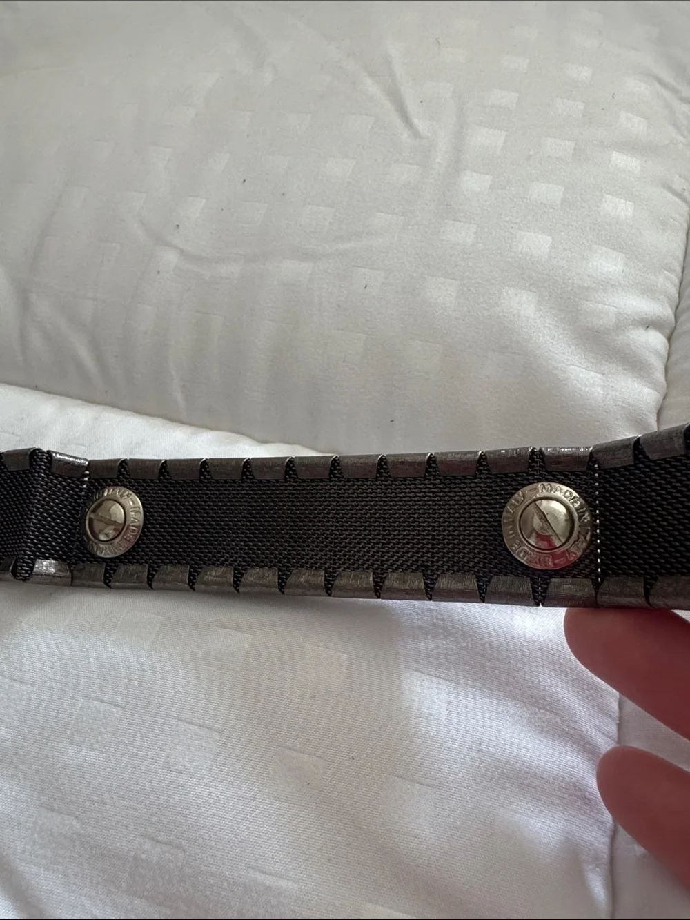 Simons Black leather  Belt with Sparkling Crystal Accents